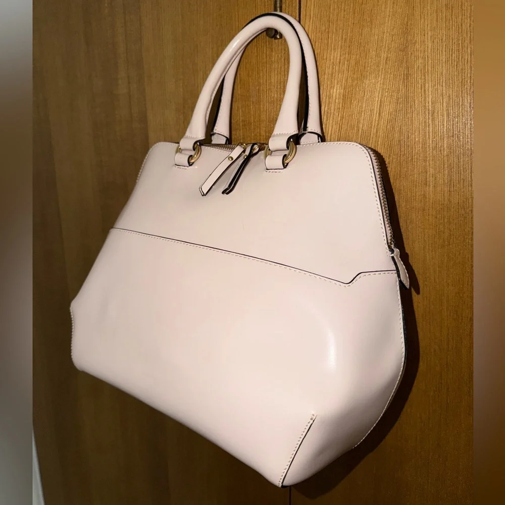 Genuine Leather White Satchel Bag with Crossbody/ Shoulder Strap- Made in Italy - Picture 15 of 16